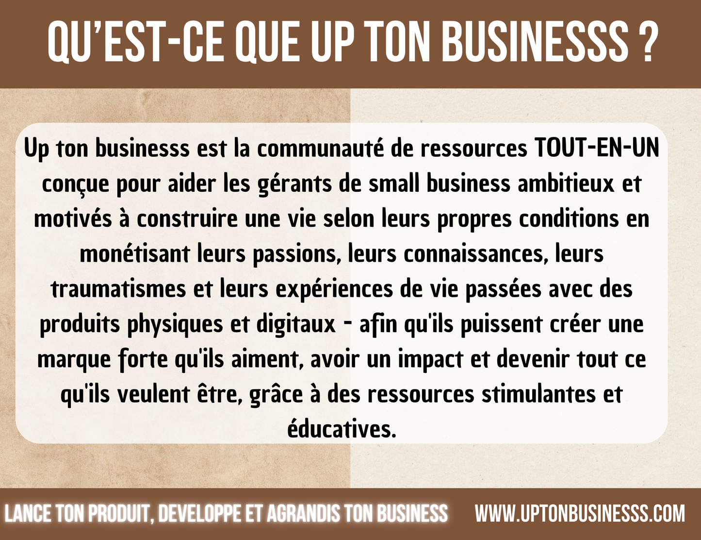 qu'est-ce que up ton businesss